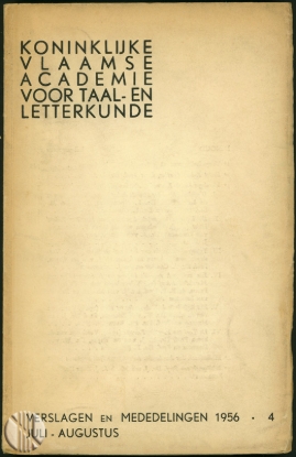 Bild von Koninklijke Vlaamse Academie Voor Taal - En Letterkunde. Verslagen en Mededelingen. Jg. 1956, nr. 4