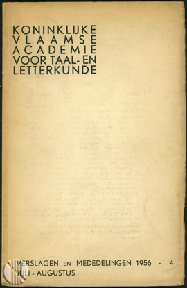 Image de Koninklijke Vlaamse Academie Voor Taal - En Letterkunde. Verslagen en Mededelingen. Jg. 1956, nr. 4