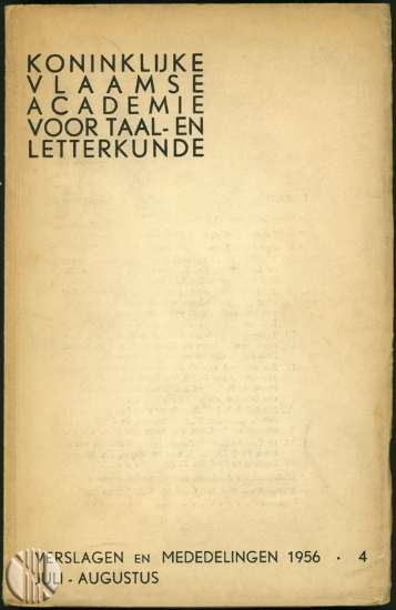 Bild von Koninklijke Vlaamse Academie Voor Taal - En Letterkunde. Verslagen en Mededelingen. Jg. 1956, nr. 4