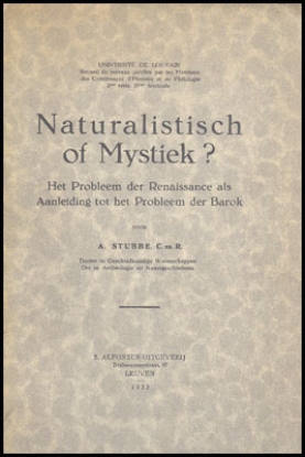 Bild von Naturalistisch of Mystiek? Het Probleem der Renaissance als Aanleiding tot het Probleem der Barok