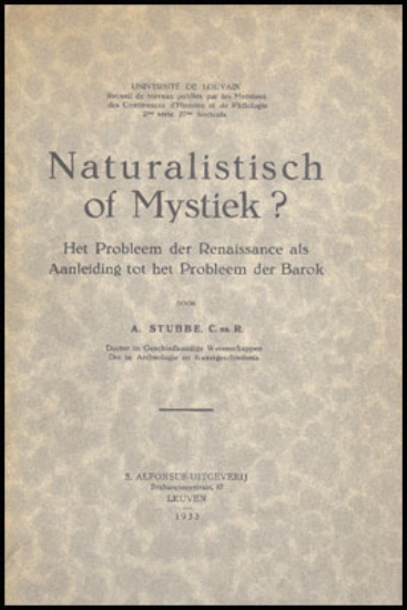 Bild von Naturalistisch of Mystiek? Het Probleem der Renaissance als Aanleiding tot het Probleem der Barok