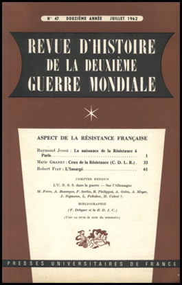 Image de Revue d`Histoire de la Deuxième Guerre Mondiale. Année 12, N° 47