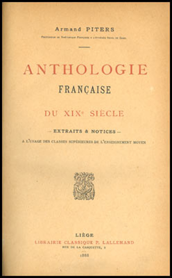 Image de Anthologie Française du XIXe siècle