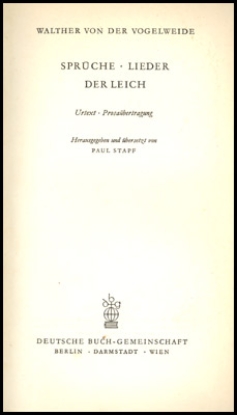 Bild von Sprüche - Lieder der Leich