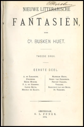 Bild von Nieuwe litterarische fantasiën