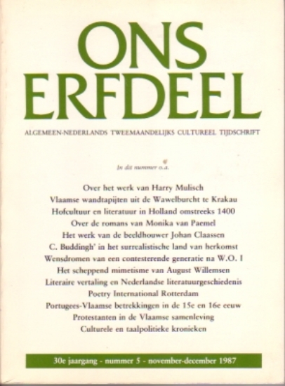 Bild von Ons Erfdeel. Jg. 30 nummer 5