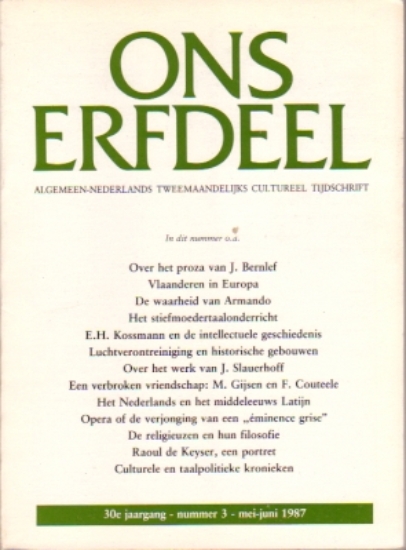Bild von Ons Erfdeel. Jg. 30 nummer 3