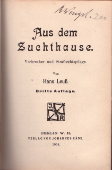 Bild von Aus dem Zuchthause