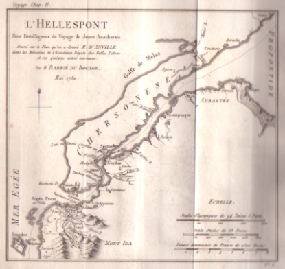 Bild von Recueil de cartes géographiques, plans vues et médailles de l'Ancienne Grèce, relatifs au voyage du jeune Anacharsis, précédé d'une analyse critique des cartes. [Atlas volume]