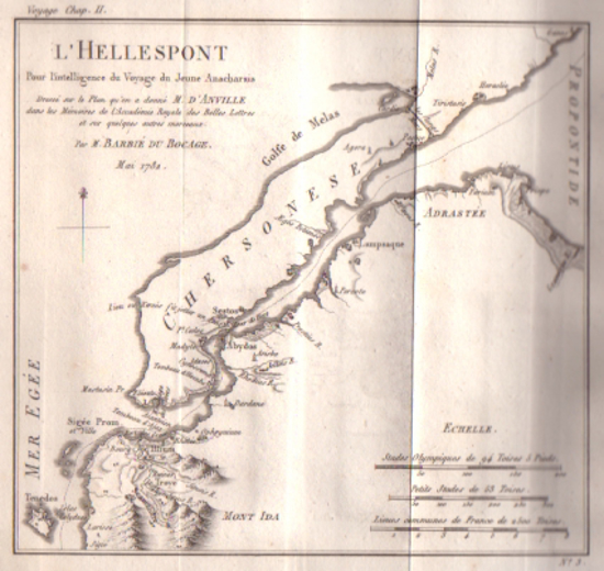 Image de Recueil de cartes géographiques, plans vues et médailles de l'Ancienne Grèce, relatifs au voyage du jeune Anacharsis, précédé d'une analyse critique des cartes. [Atlas volume]