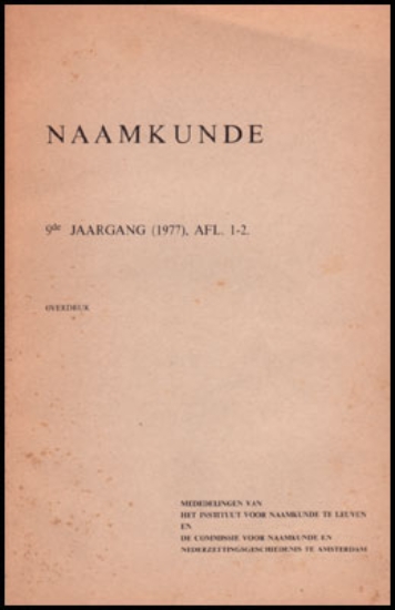 Bild von Naamkunde. Jg. 9 , Afl. 1-2