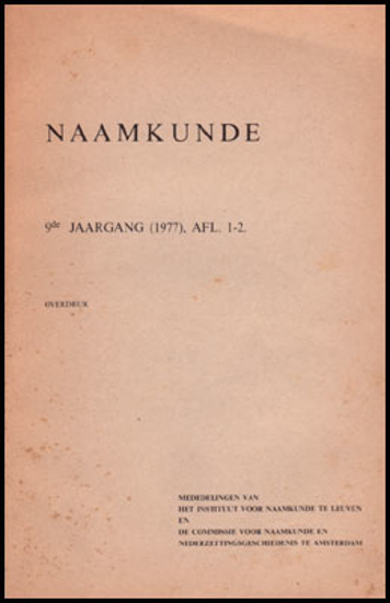 Image de Naamkunde. Jg. 9 , Afl. 1-2