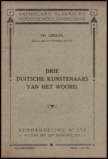 Afbeeldingen van Drie Duitsche Kunstenaars Van Het Woord