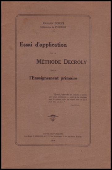 Bild von Essai d'application de la méthode Decroly dans l'Enseignement primaire