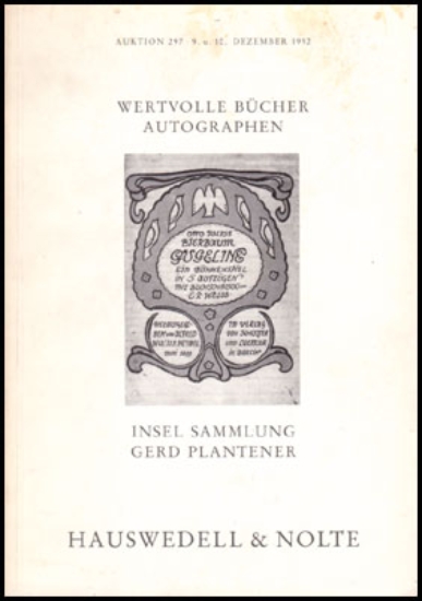 Bild von Wertvolle Bücher Und Autographen Des 15.-20. Jahrhunderts Insel Sammlung Gerd Plantener