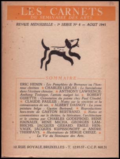 Bild von Les Carnets Du Seminaire Des Arts 1e Serie N°6