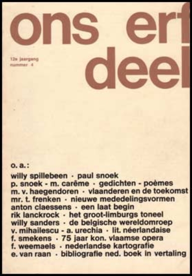 Bild von Ons Erfdeel. Jg. 12 nummer 4