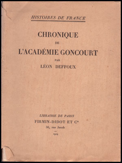 Image de Chronique De L'Académie Goncourt