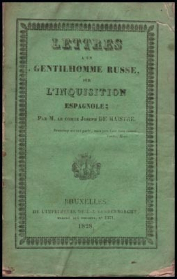 Bild von Lettres A Un Gentilhomme Russe, Sur L'Inquisition Espagnole