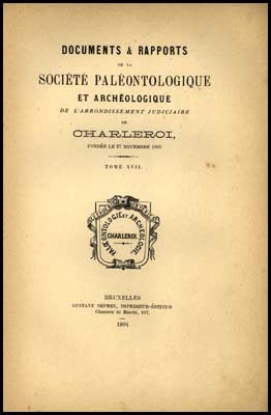 Bild von DOCUMENTS ET RAPPORTS de la Société Paléontologique et Archéologique de Charleroi. TOME XVII