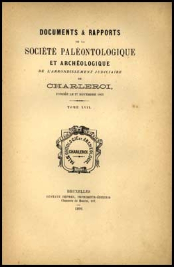 Bild von DOCUMENTS ET RAPPORTS de la Société Paléontologique et Archéologique de Charleroi. TOME XVII