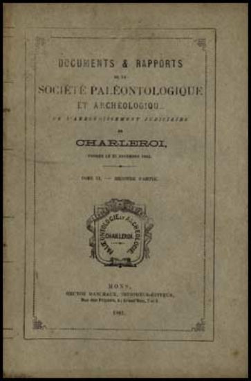 Bild von DOCUMENTS ET RAPPORTS de la Société Paléontologique et Archéologique de Charleroi. TOME XI - Seconde partie.