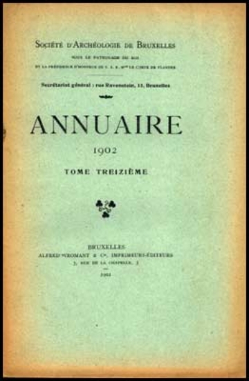 Bild von Annuaire de la societé royale de archeologie de Bruxelles, tome XIII