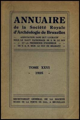 Bild von Annuaire de la societé royale de archeologie de Bruxelles, tome XXVI