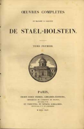 Bild von De Staël-Holstein  - oeuvres complètes de Madame la Baronne