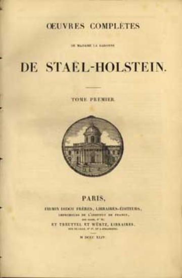 Bild von De Staël-Holstein  - oeuvres complètes de Madame la Baronne
