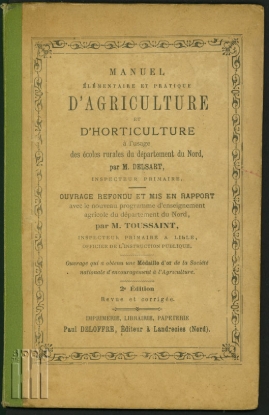 Bild von Manuel élémentaire et pratique d`agriculture et d`horticulture