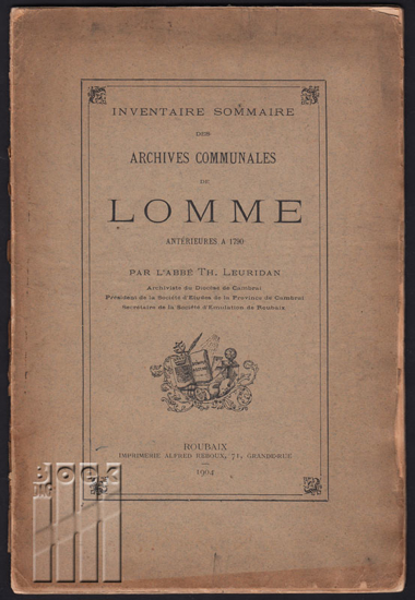 Image de Inventaire sommaire des archives communales de Lomme antérieures à 1790