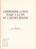 Image de Histoire Du Livre Et De L'Imprimerie En Belgique Des Origines A Nos Jours. Cinquième Partie