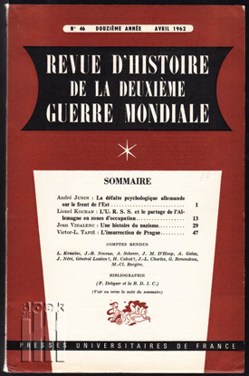 Image de Revue D`Histore De La Deuxième Guerre Mondiale. Année 12, N° 46