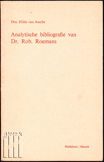 Image de Analytische bibliografie van Dr. Rob. Roemans. Gesigneerd