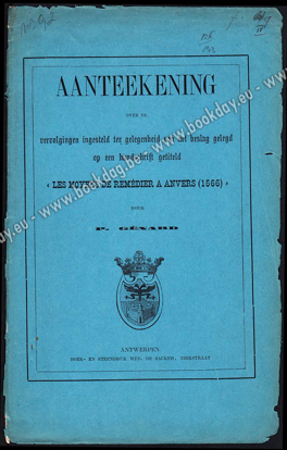 Picture of Aanteekening over de vervolgingen ingesteld ter gelegenheid van het beslag gelegd op een handschrift getiteld: Les moyens de remédier à Anvers (1566)