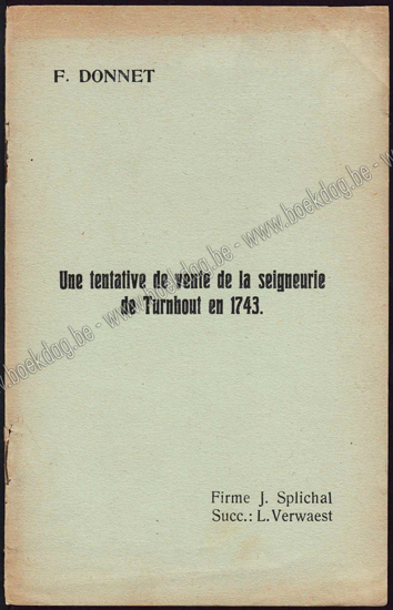 Picture of Une tentative de vente de la seigneurie de Turnhout en 1743