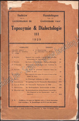 Image de Handelingen van de Commissie voor Toponymie en Dialectologie III 