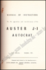 Picture of Manual of Instructions For the operation and maintenance of the Auster J.1 Autocrat