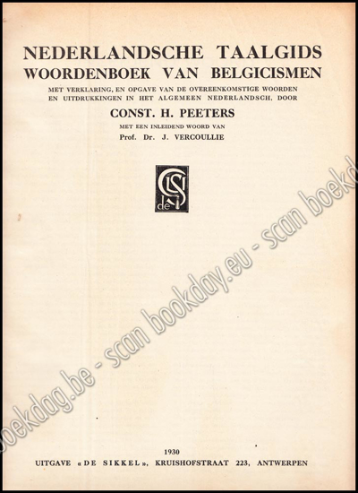 Image de Nederlandsche Taalgids woordenboek van Belgicismen