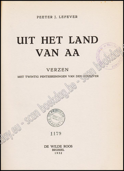 Image de Uit het land van Aa. Verzen. Met twintig penteekeningen van den schrijver. Gesigneerd