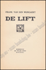 Picture of De lift. 1928. Omslag Joris Minne