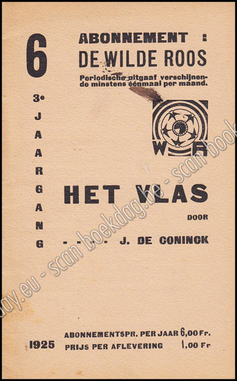 Picture of De Wilde Roos. Jrg 3, Nr. 6 , 1925. Het Vlas