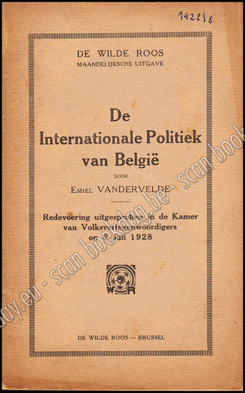 Image de De Wilde Roos. Jrg 6, Nr. 8 , augustus 1928. De Internationale Politiek van België