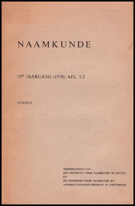 Image de Naamkunde. Jg. 10, Afl. 1-2
