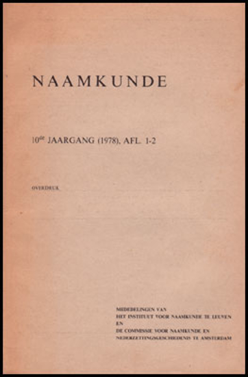 Image de Naamkunde. Jg. 10, Afl. 1-2