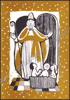 Image de Sinter-Klaas in de hemel en op de aarde. Sinterklaas