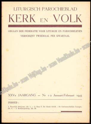Picture of Liturgisch Parochieblad Kerk en Volk. XXVe jgn 1943. 7 nrs