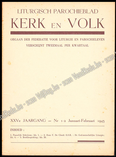Image de Liturgisch Parochieblad Kerk en Volk. XXVe jgn 1943. 7 nrs