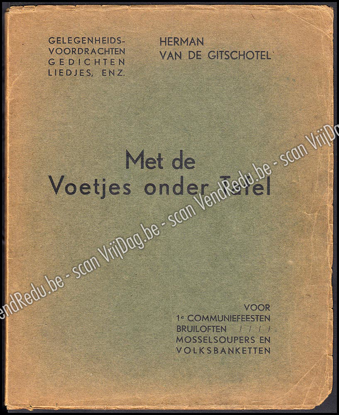 Afbeeldingen van Met de voetjes onder tafel. Gelegenheidsgedichtjes, -liedjes en -voordrachten voor Eerste Communiefeesten, bruiloften, bieravonden, mosselsoupers en volksbanketten
